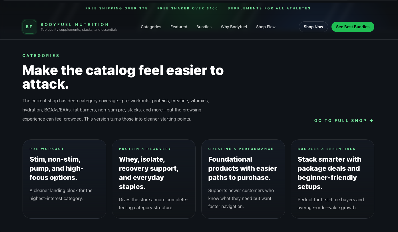 Bodyfuel Nutrition concept preview